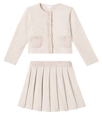 Ribbed-knit cardigan and skirt set | Patachou