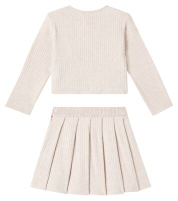 Ribbed-knit cardigan and skirt set | Patachou