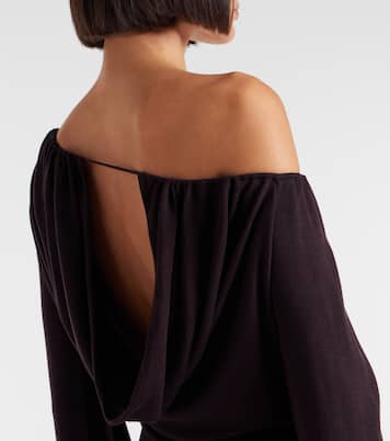 Sola asymmetric draped silk-blend minidress | Aya Muse