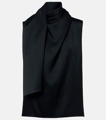 Loe 스카프 디테일 크레이프 새틴 탑 | Khaite