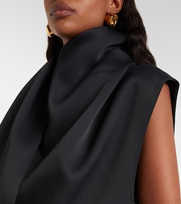 Loe 스카프 디테일 크레이프 새틴 탑 | Khaite