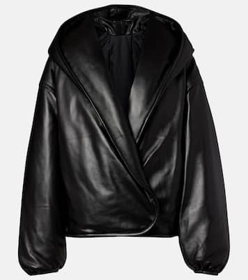 Hooded leather bomber jacket | Alaïa