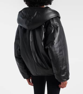 Hooded leather bomber jacket | Alaïa