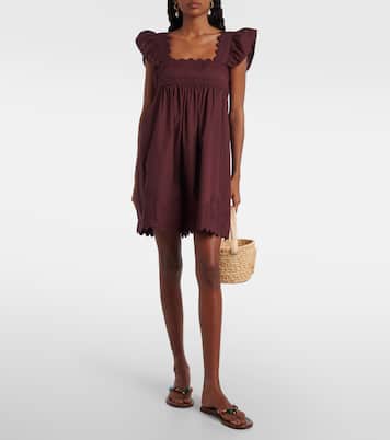 Scalloped cotton poplin minidress | Juliet Dunn