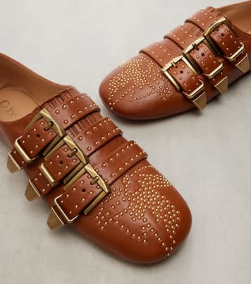 Susanna studded leather ballet flats | Chloé