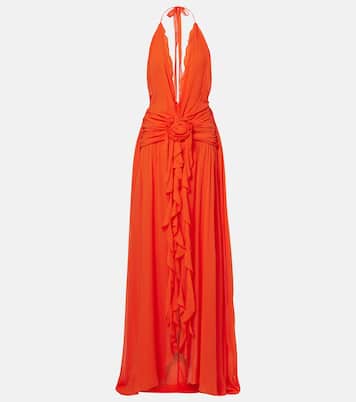 Vestido de fiesta de georgette con volantes | Blumarine
