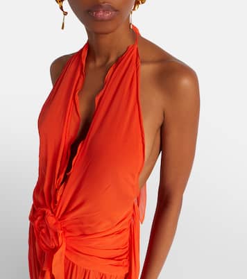 Vestido de fiesta de georgette con volantes | Blumarine