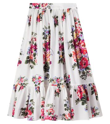 Floral cotton poplin skirt | Dolce&Gabbana Kids
