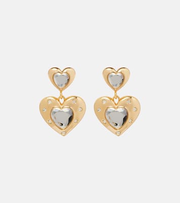 Heart crystal-embellished earrings | Self-Portrait