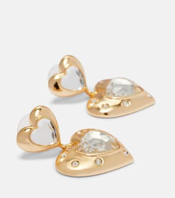 Heart crystal-embellished earrings | Self-Portrait