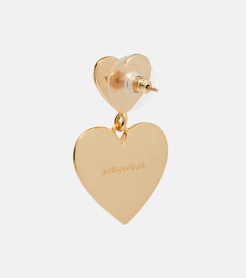 Heart crystal-embellished earrings | Self-Portrait