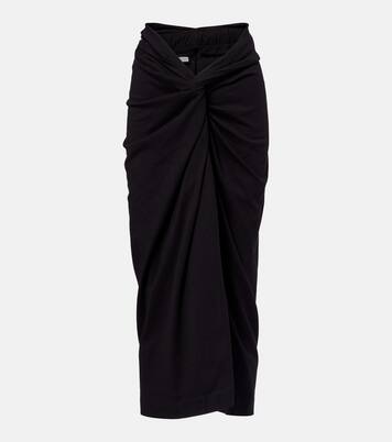Gathered cotton midi skirt | Dries Van Noten