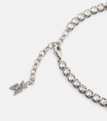 Cavigliera Tennis in argento con cristalli | Amina Muaddi