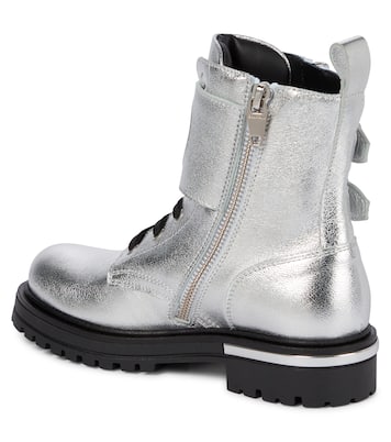 Anfibi in pelle metallizzata | Balmain Kids