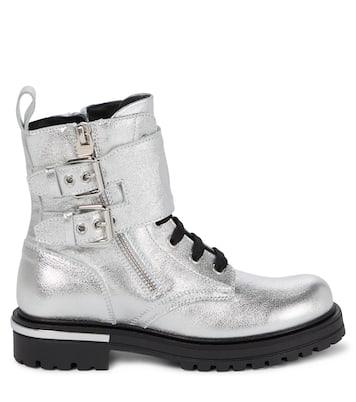 Anfibi in pelle metallizzata | Balmain Kids