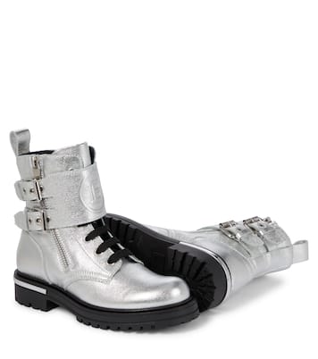 Anfibi in pelle metallizzata | Balmain Kids