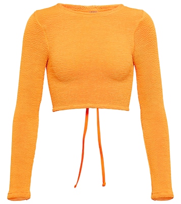 Top cropped Celeste in seersucker | Hunza G