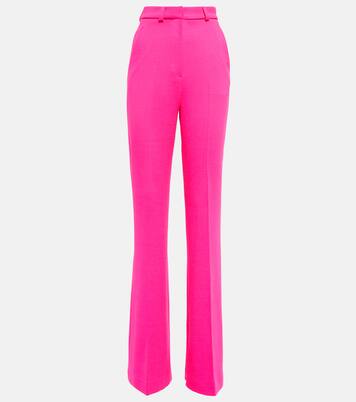 High-rise flared wool-blend pants | David Koma