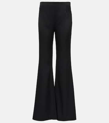 Pantaloni flared in raso a vita alta | Galvan