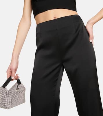 Pantaloni flared in raso a vita alta | Galvan