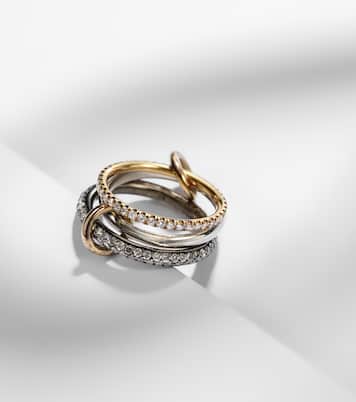 Scorpio 18kt gold linked rings with diamonds | Spinelli Kilcollin