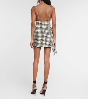 Houndstooth wool-blend minidress | Area