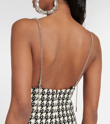 Houndstooth wool-blend minidress | Area