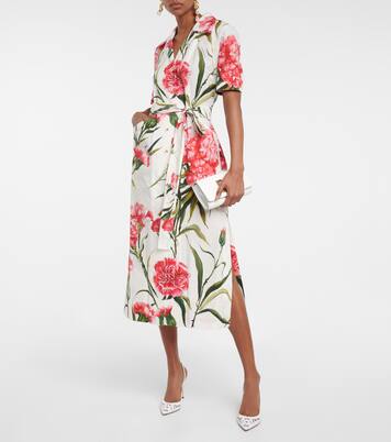 Abito chemisier in cotone con stampa | Dolce&Gabbana