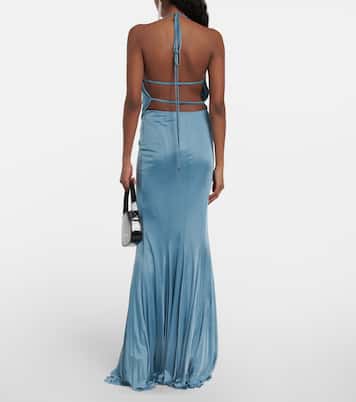 Open-back satin gown | Blumarine