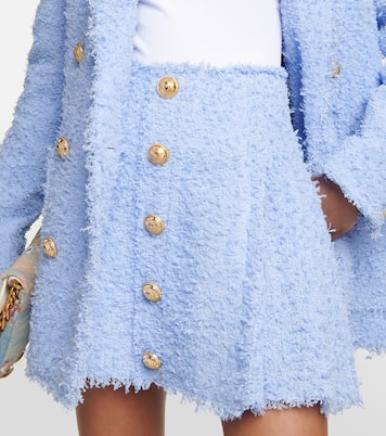 Minifalda plisada en bouclé | Balmain