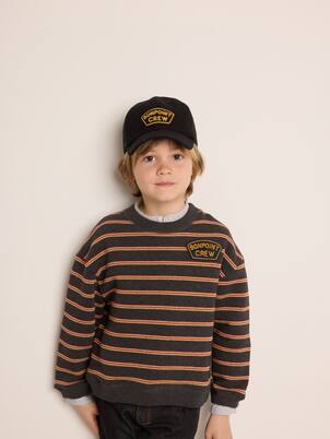 Sudadera Tonino de forro polar a rayas | Bonpoint