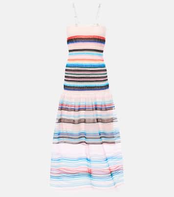 Beaded striped midi dress | Susan Fang