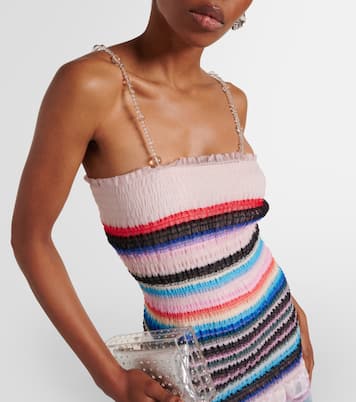 Beaded striped midi dress | Susan Fang