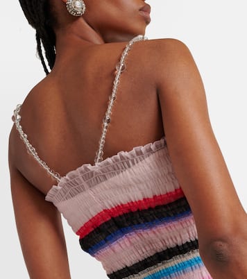 Beaded striped midi dress | Susan Fang