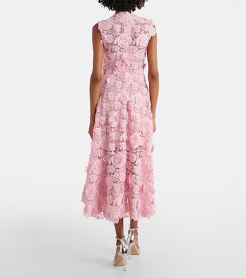 Vestido largo de encaje de guipur | Oscar de la Renta