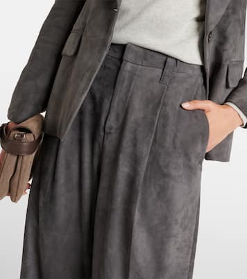 Pantaloni regular in suede | Brunello Cucinelli
