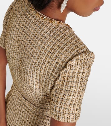 Embellished bouclé peplum top | Self-Portrait