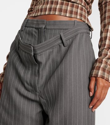 Acne Studios Pinstripe Kick-Flare Trousers Pale Orange Wool Pants High Rise  34 | eBay