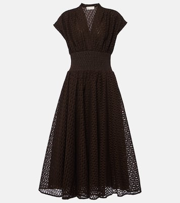 Cotton broderie anglaise midi dress | Tory Burch