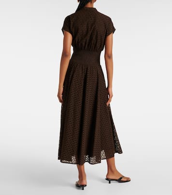 Cotton broderie anglaise midi dress | Tory Burch