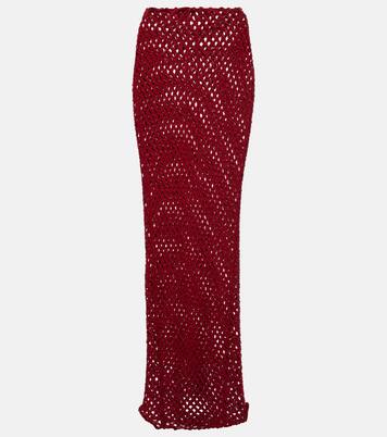 Magen open-knit cotton-blend maxi skirt | Bananhot