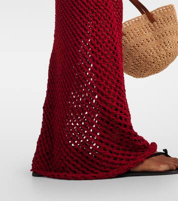 Magen open-knit cotton-blend maxi skirt | Bananhot