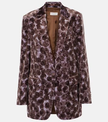 Blazer in misto cotone con stampa | Dries Van Noten