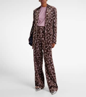 Blazer in misto cotone con stampa | Dries Van Noten