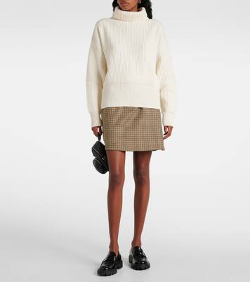 Ribbed-knit virgin wool turtleneck sweater | Moncler