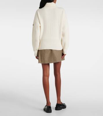 Ribbed-knit virgin wool turtleneck sweater | Moncler