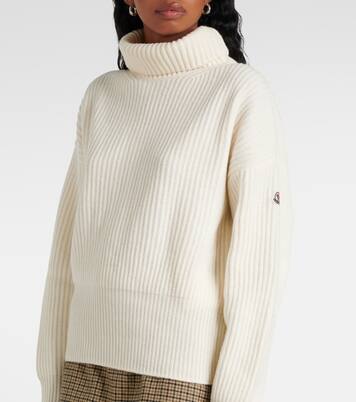 Ribbed-knit virgin wool turtleneck sweater | Moncler