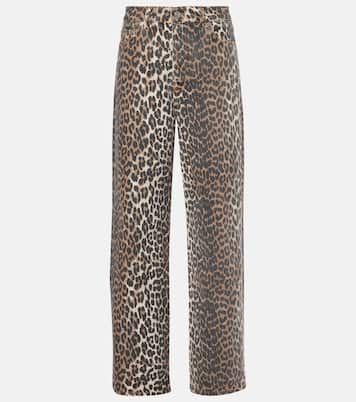Jeans regular Izey con stampa leopardata | Ganni
