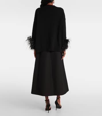 Pullover in lana vergine con piume | Valentino