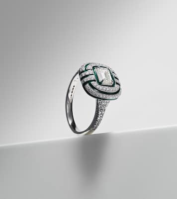 Anello Art Deco in oro bianco 18kt con diamanti | Kamyen